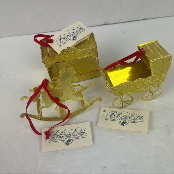 SALE-Lot of Biltmore Estate Ornaments-metal miniatures and ceramic Angel icicle - Picture 10 of 16